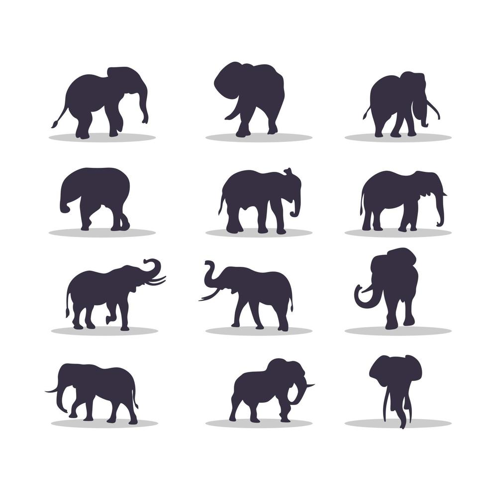 desenho de ilustração vetorial silhueta de elefante vetor