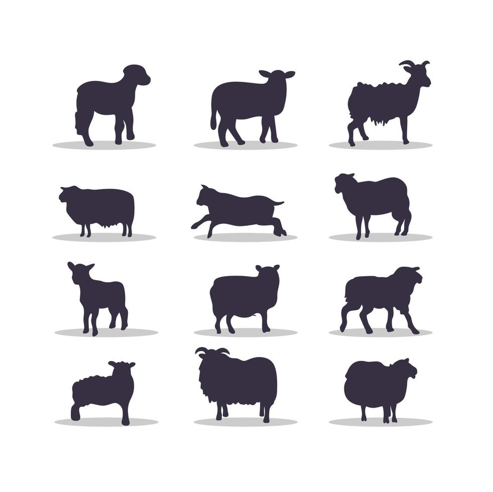 desenho de ilustração vetorial de silhueta de ovelha vetor