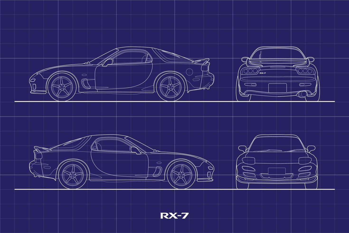 desenho esboço traçado arquivo vetorial de carro esporte japão vetor