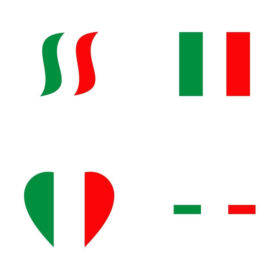 logotipo do ícone da bandeira italiana vetor