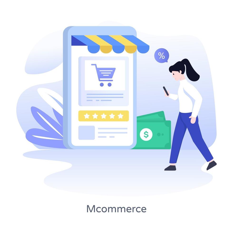 aplicativo de compras m commerce vetor