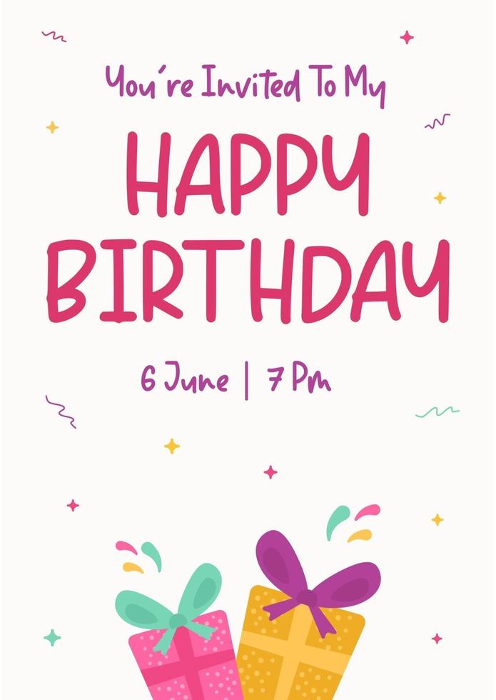 cartão de festa de aniversário vetor