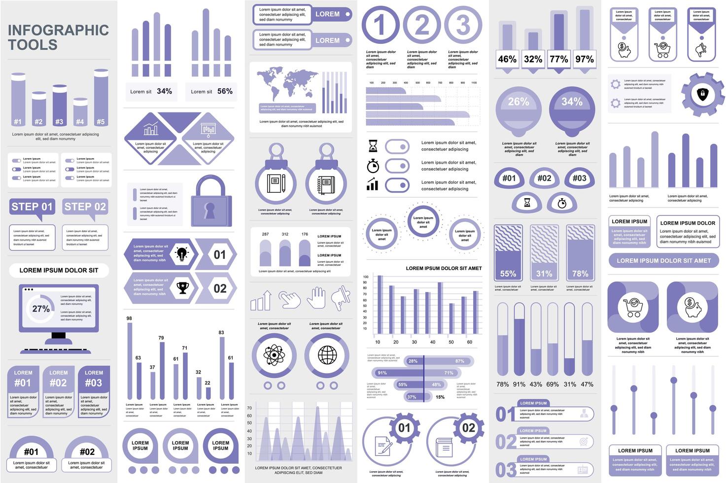 infográfico elementos modelo de design de visualização de dados vetor