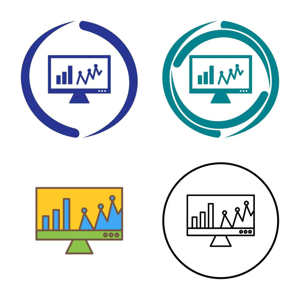 ícone de vetor de estatísticas online
