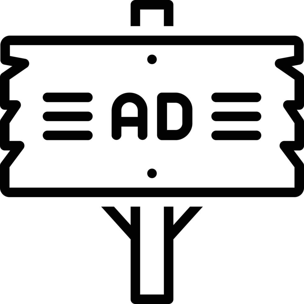 ícone de linha para prancha de anúncio vetor