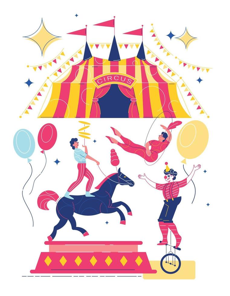 composição vertical de circo de parque de diversões vetor