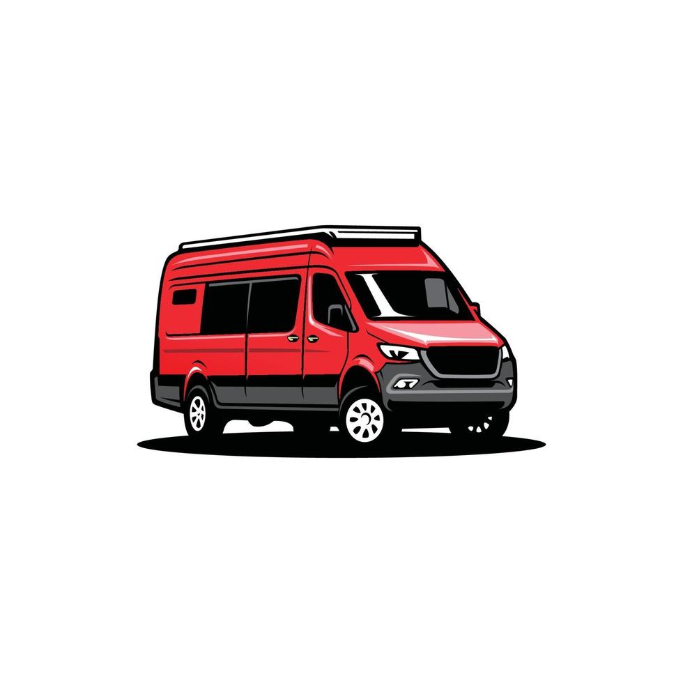 van de campista aventura - desenho vetorial isolado de motor home vetor