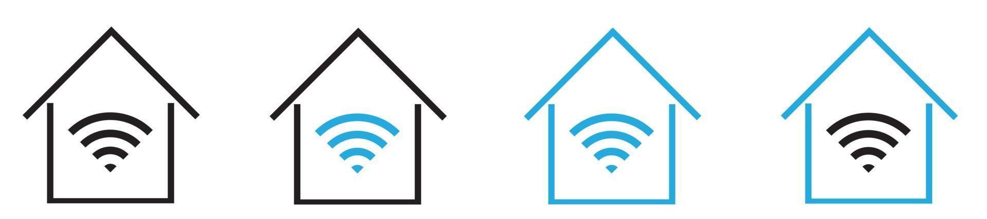 definido com vetor casa wi-fi, ícones wlan