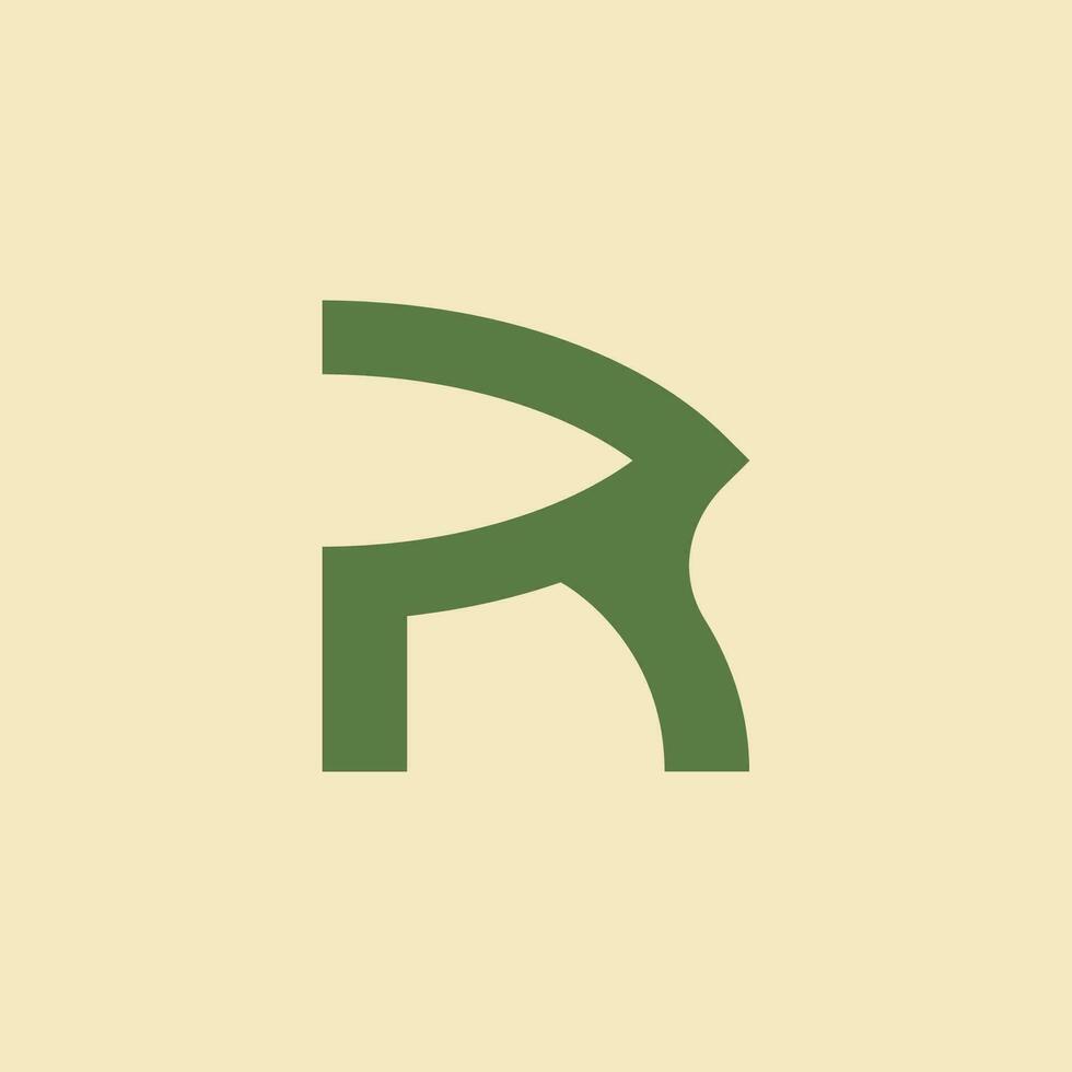 r minimalista logotipo vetor