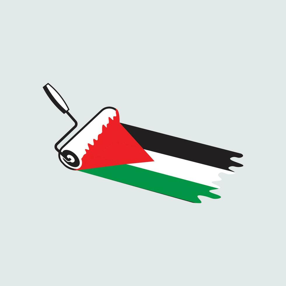 internacional dia do solidariedade com a palestino pessoas com bandeira e pintura vetor ilustração