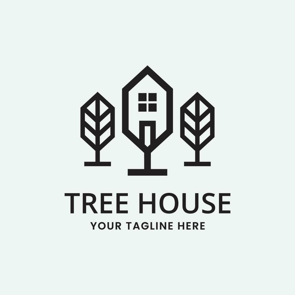 árvore casa logotipo ícone Projeto vetor ilustração modelo