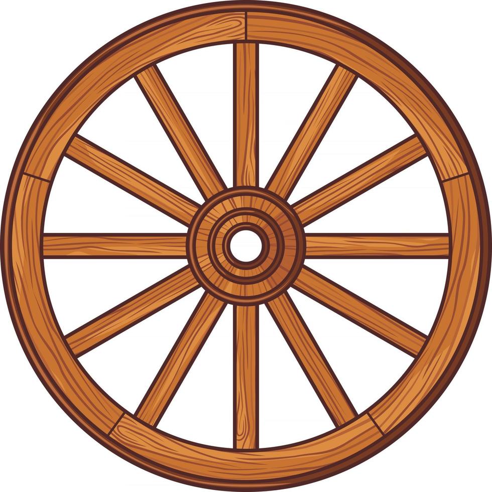 roda de madeira velha vetor