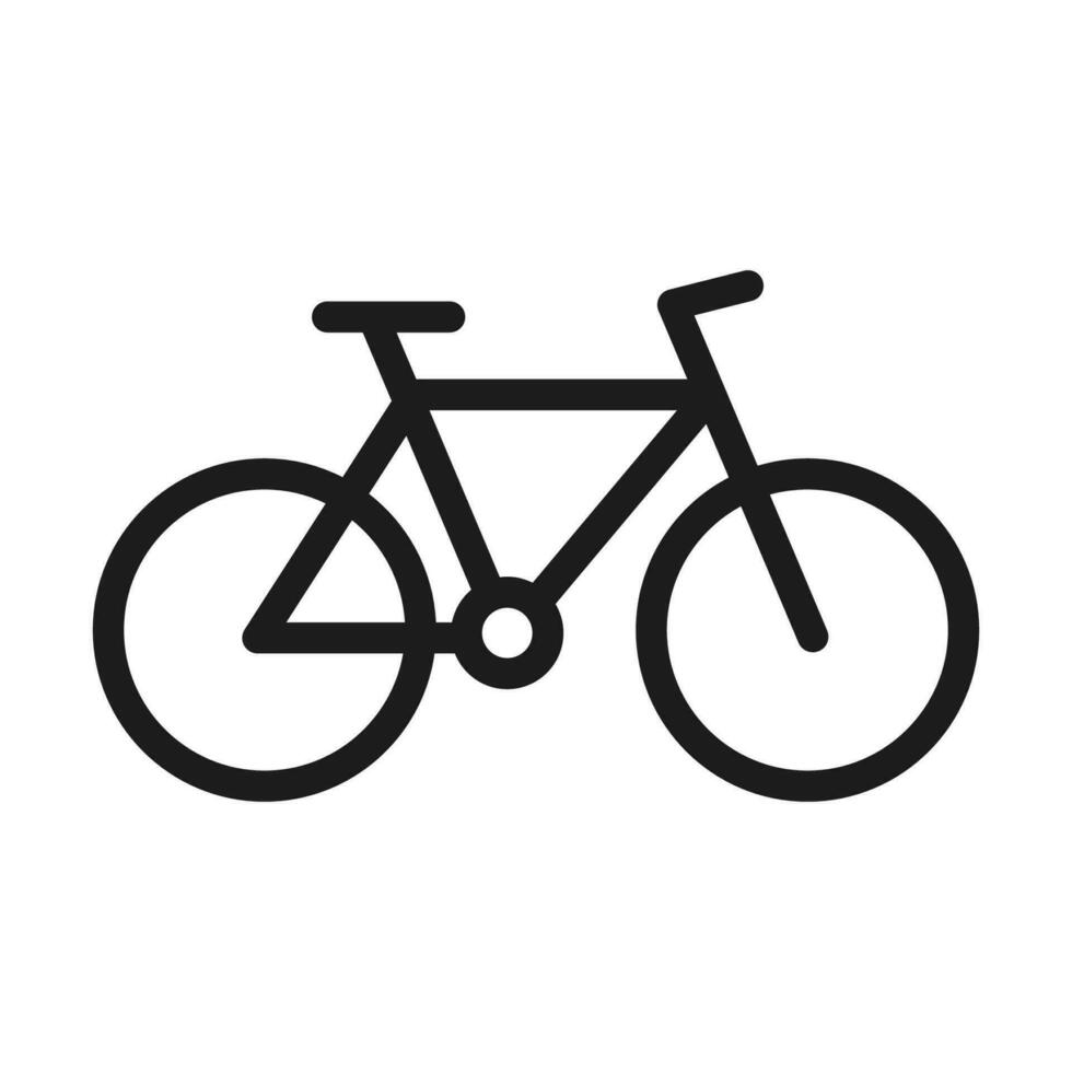 bicicleta ícone com linha e Preto cor vetor