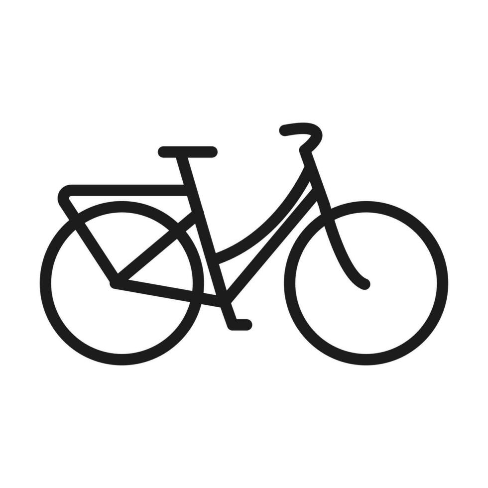 bicicleta ícone com linha e Preto cor vetor