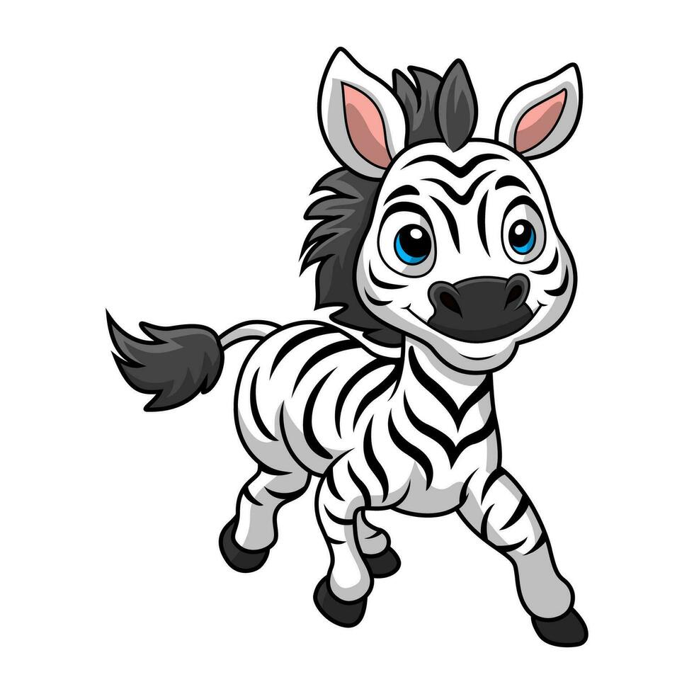 desenho de zebra bonito em fundo branco vetor