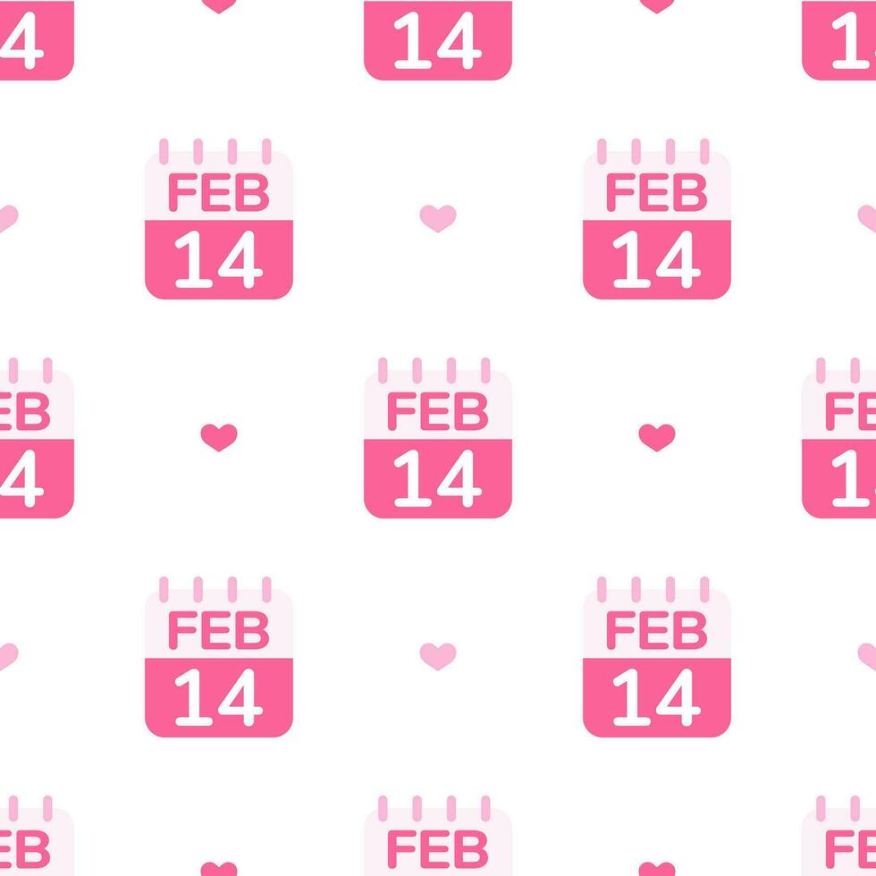 calendário página do 14º fevereiro que é dia dos namorados dia desatado padronizar fundo. vetor