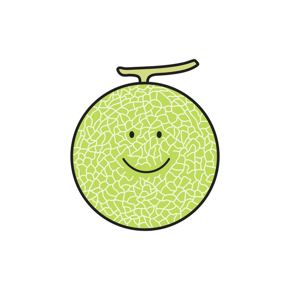 vetor ilustração cor crianças fofa sorridente fruta Melão clipart