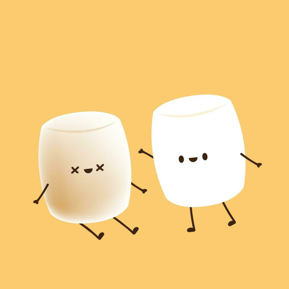 personagem de marshmallow. vetor de marshmallow. papel de parede. espaço livre para texto.