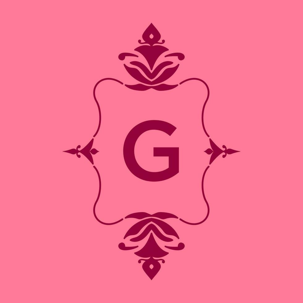 carta g clássico beleza vintage inicial vetor logotipo quadro, Armação Projeto