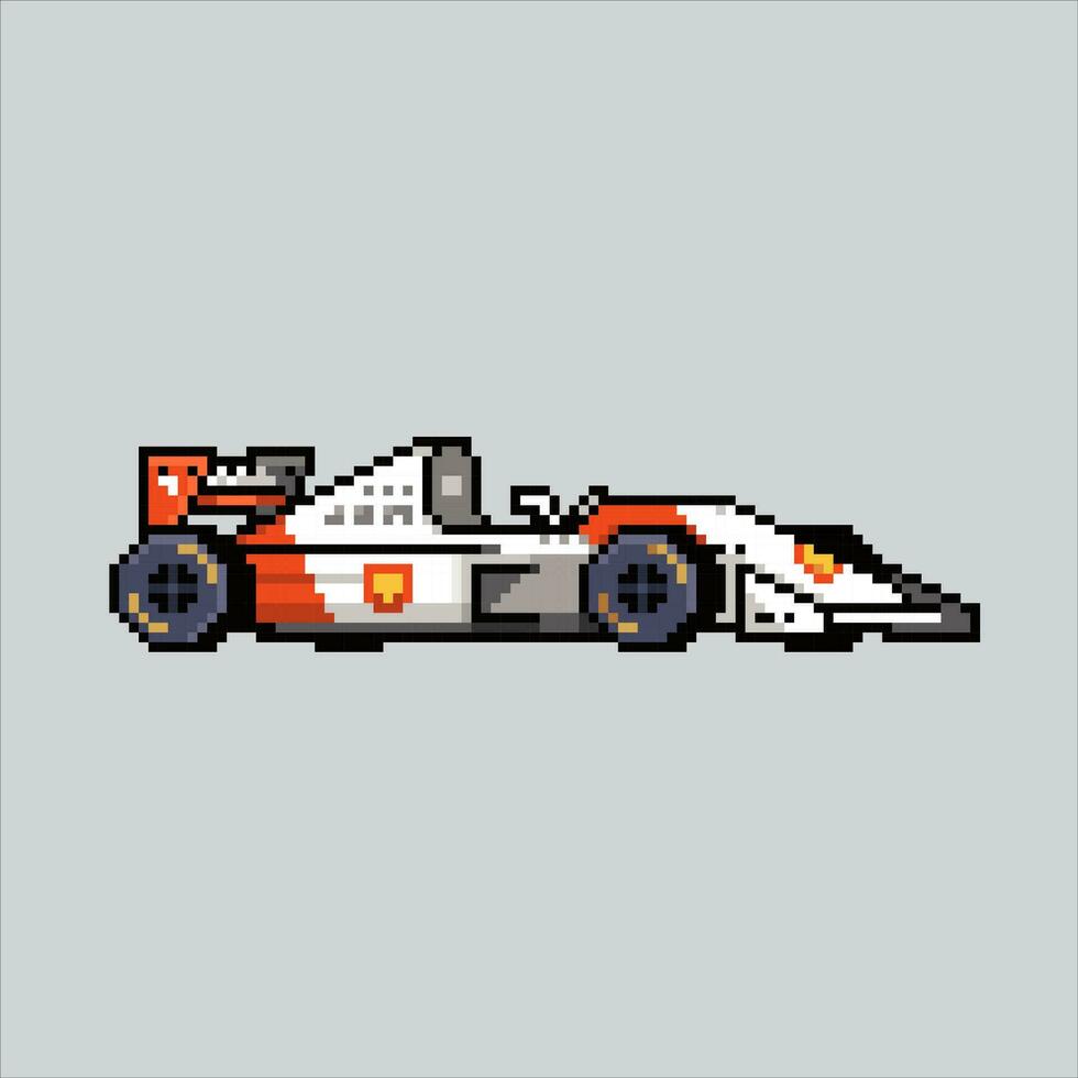 pixel arte ilustração f1 carro. pixelizada raça f1 carro. f1 carro raça veículo pixelizada para a pixel arte jogos e ícone para local na rede Internet e vídeo jogo. velho escola retrô. vetor