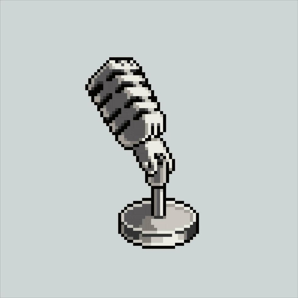 pixel arte ilustração podcast microfone. pixelizada microfone. pixel arte podcast microfone pixelizada para a pixel arte jogos e ícone para local na rede Internet e vídeo jogo. velho escola retrô. vetor