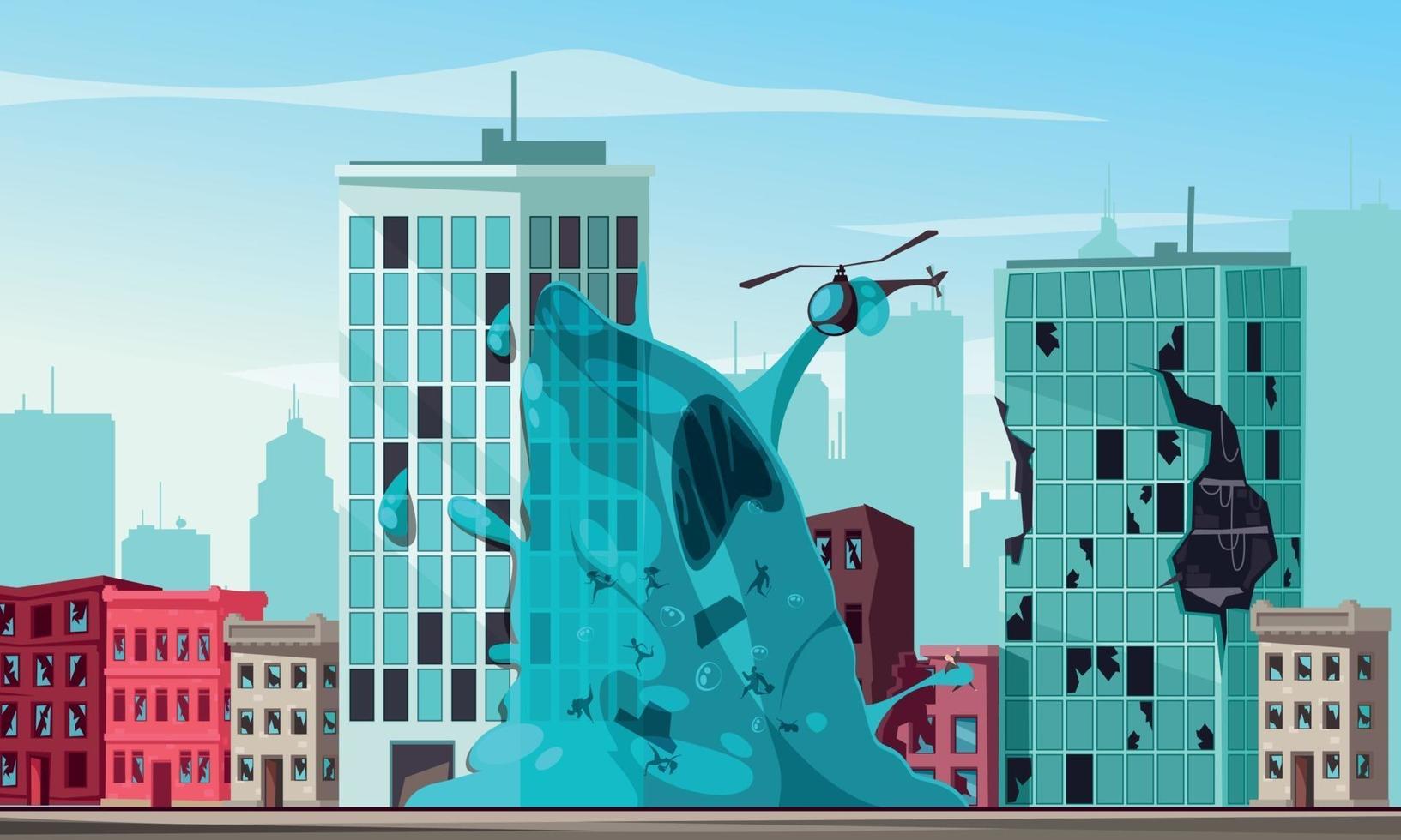 ilustração alienígena atacando cidade vetor
