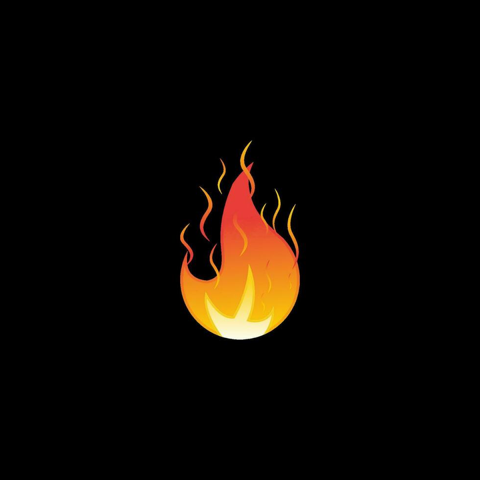 modelo de design de ilustração vetorial de chama de fogo vetor