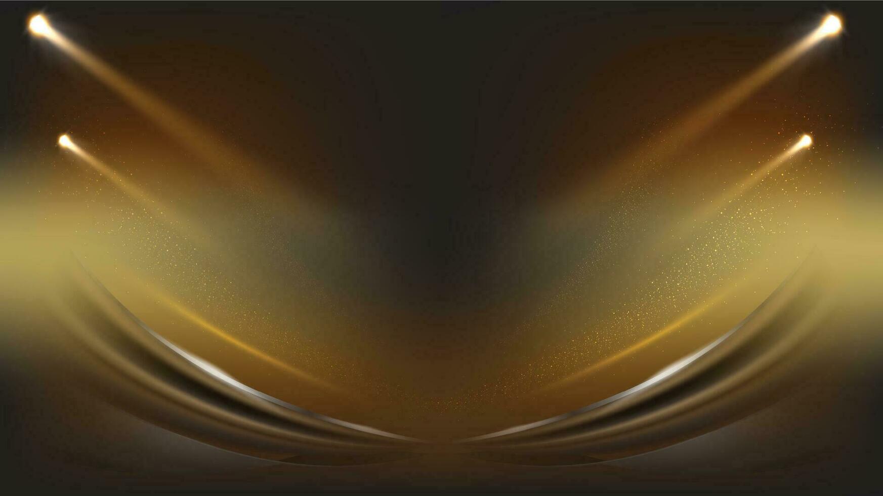 dourado fundo abstrato geométrico formas luxo Projeto papel de parede.realista camada elegante futurista lustroso luz.capa disposição modelo. vetor