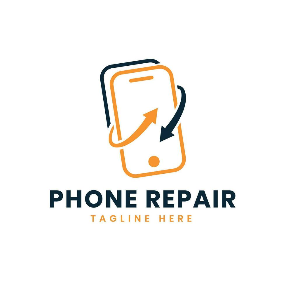 telefone fazer compras logotipo Projeto moderno criativo mínimo inteligente telefone reparar fazer compras vetor