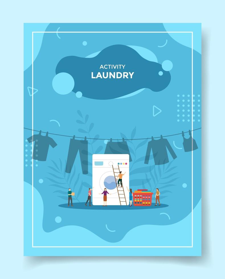 negócio de lavanderia para modelo de banners, panfleto, capa de livros, revista vetor