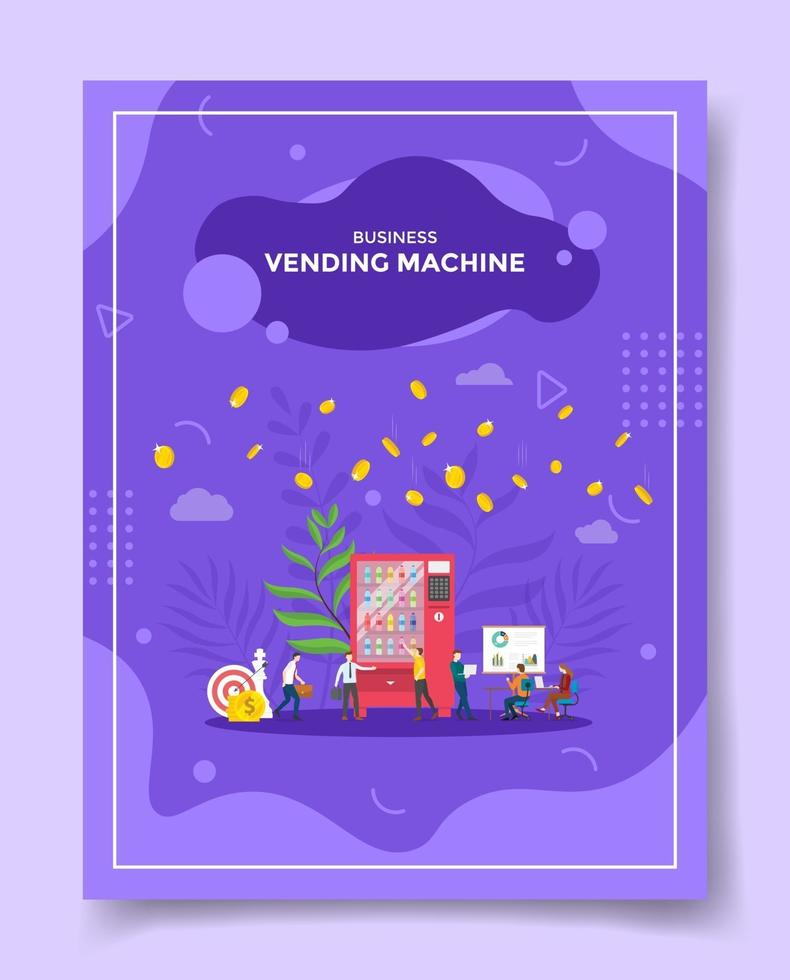 conceito de máquina de venda automática de negócios pessoas reunindo analisando vetor