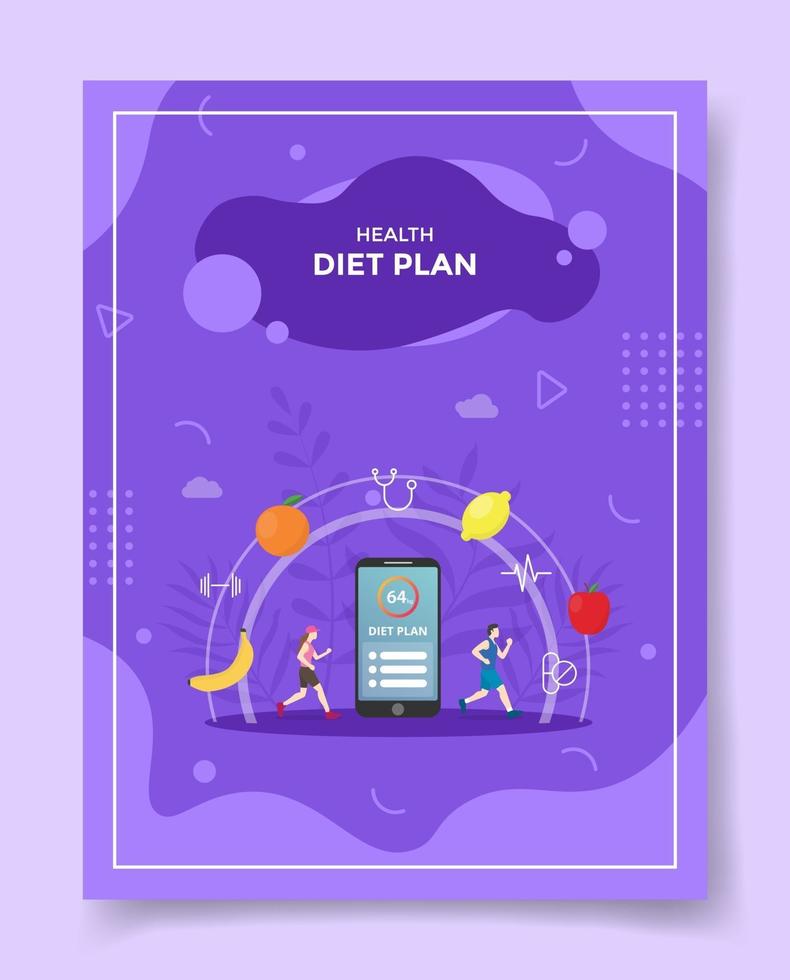 plano de dieta para conceito saudável para modelo de banners vetor