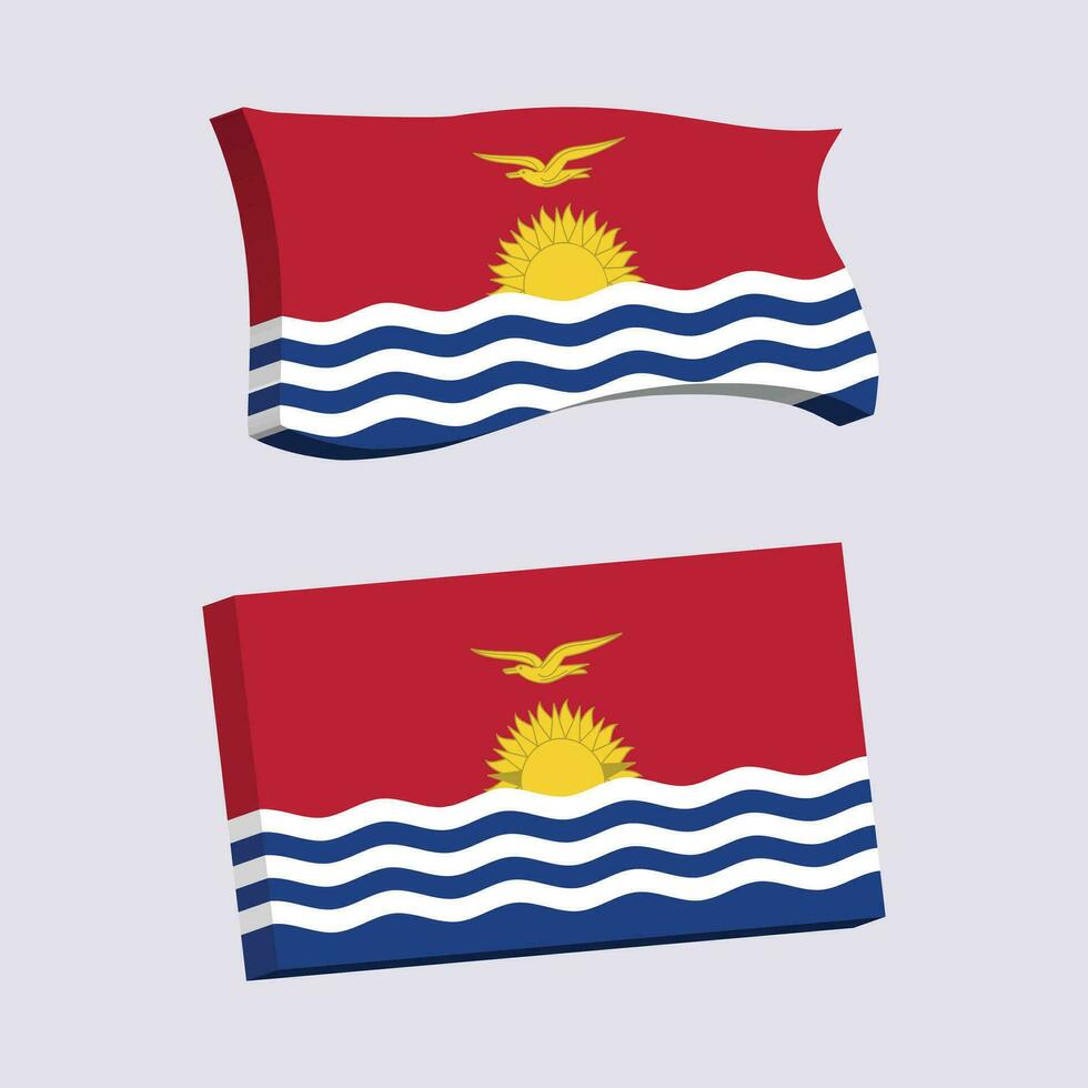 Kiribati bandeira 3d forma vetor ilustração