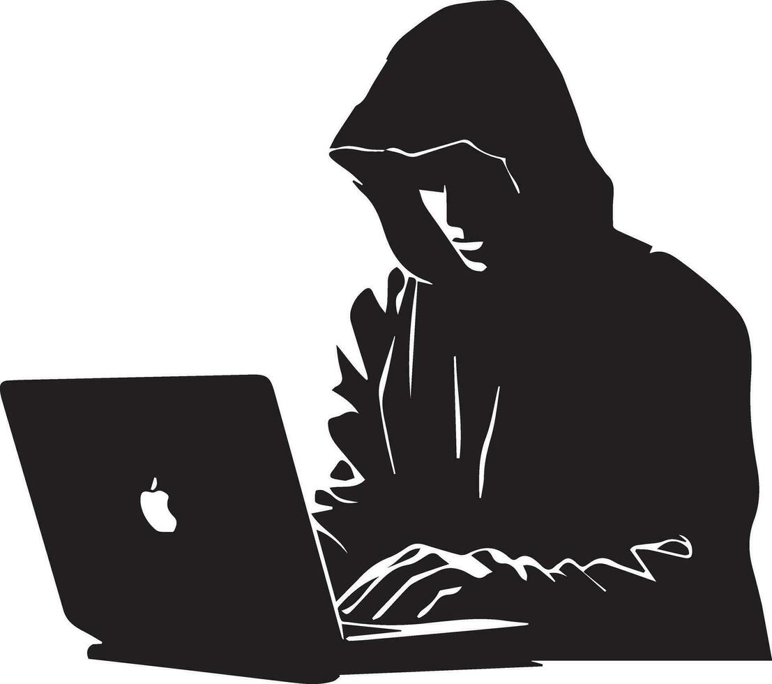 hacker vetor silhueta ilustração 18