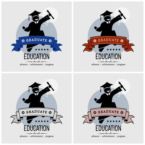 Design de logotipo de graduação de estudante. vetor