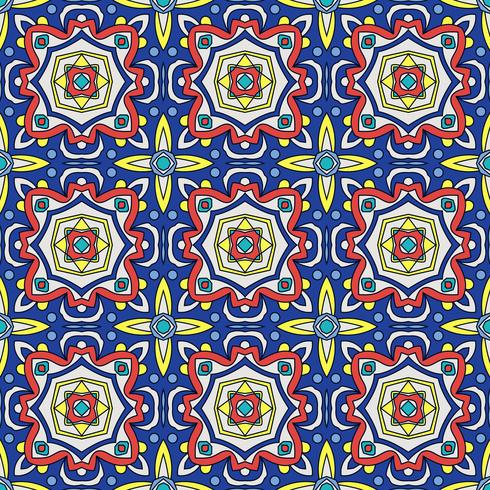 talavera oblana mexican seamless pattern vetor