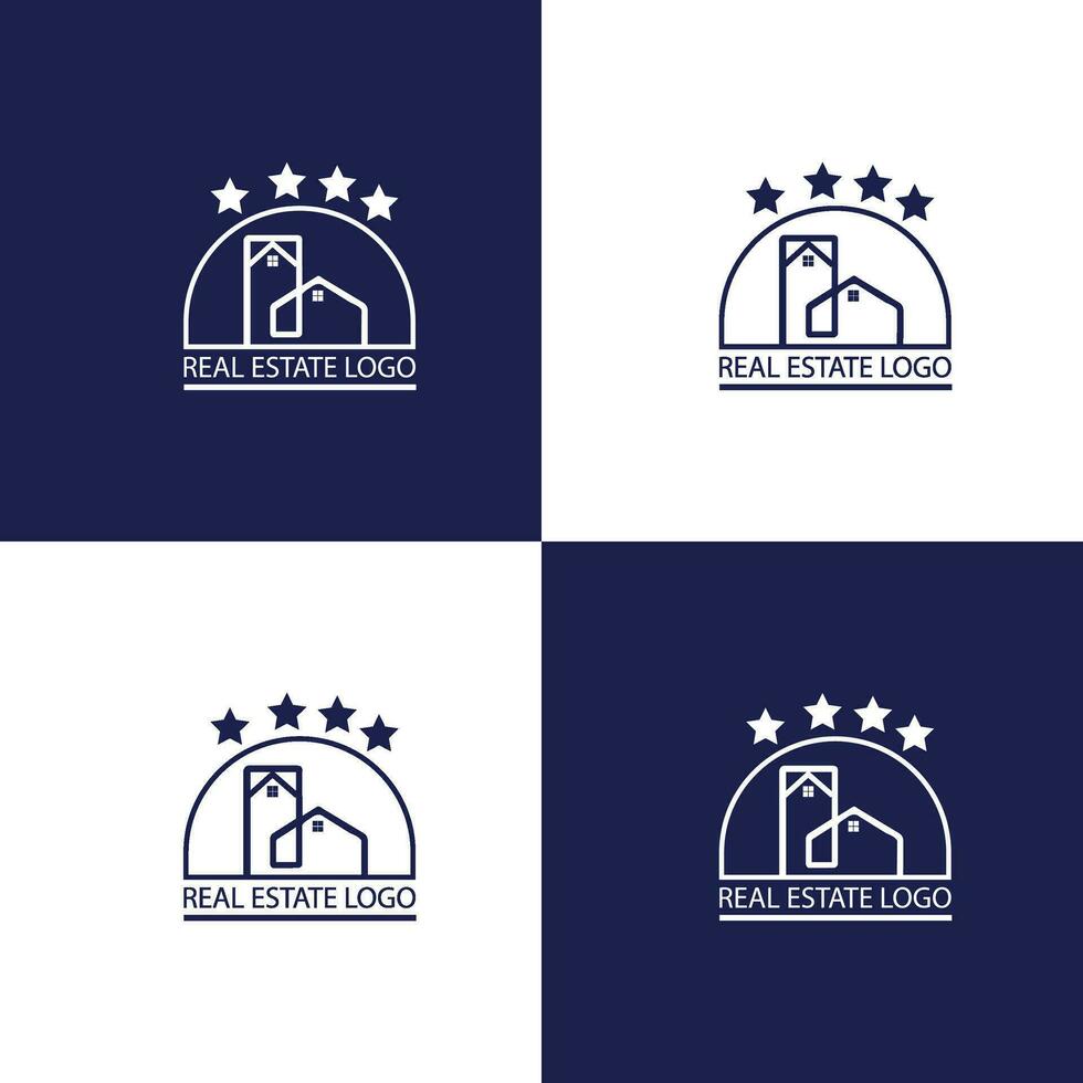 construção de logotipo com estilo de arte de linha. resumo de construção da cidade para inspiração de design de logotipo e design de cartão de visita vetor