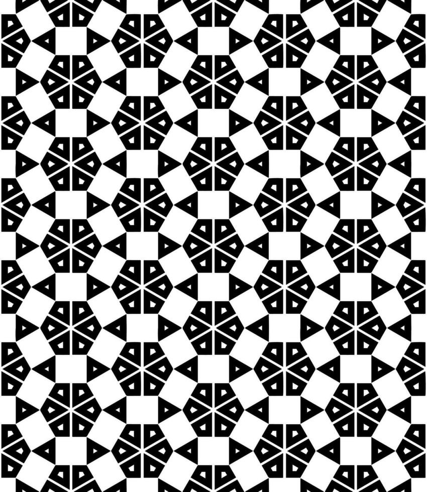 padrão abstrato sem emenda preto e branco. fundo e pano de fundo. design ornamental em tons de cinza. vetor