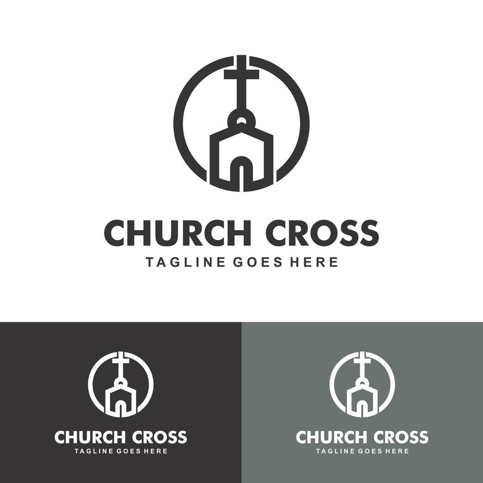 inspiração para o design do logotipo da igreja cristã jesus cross gospel vetor