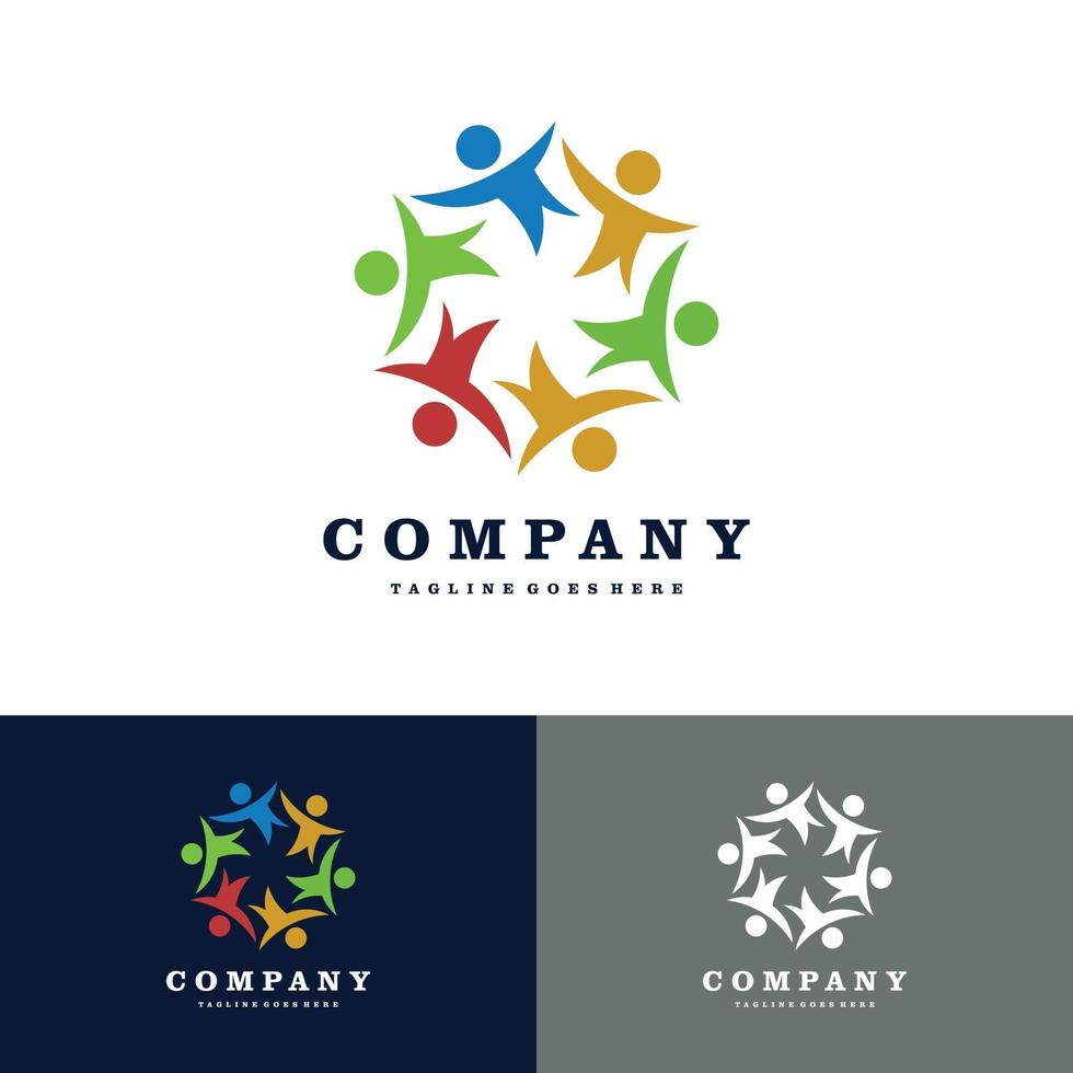 conectar, família, grupos comunitários logotipo de pessoas. design de logotipo de vetor