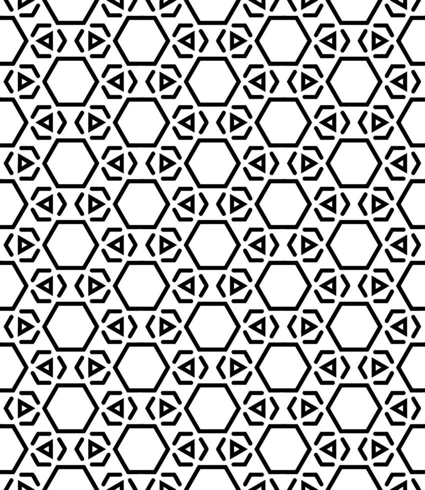 padrão abstrato sem emenda preto e branco. fundo e pano de fundo. design ornamental em tons de cinza. vetor