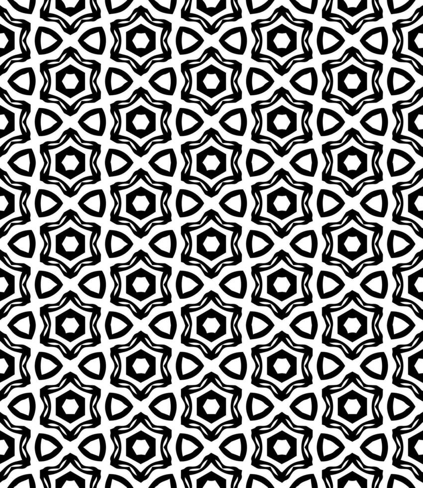 padrão abstrato sem emenda preto e branco. fundo e pano de fundo. design ornamental em tons de cinza. vetor