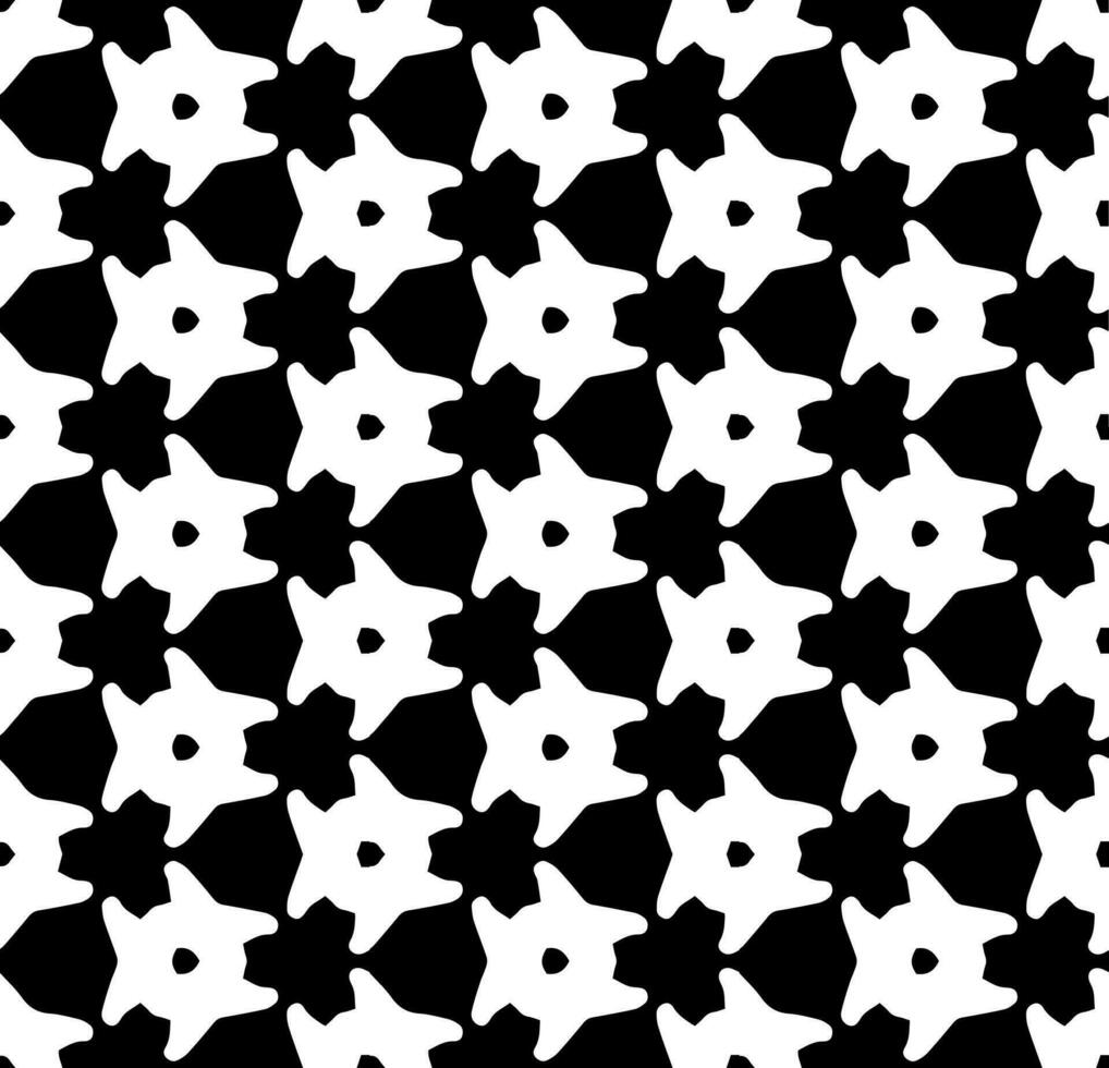 padrão abstrato sem costura preto e branco. fundo e pano de fundo. projeto ornamental em tons de cinza. ornamentos em mosaico. ilustração gráfica vetorial. vetor