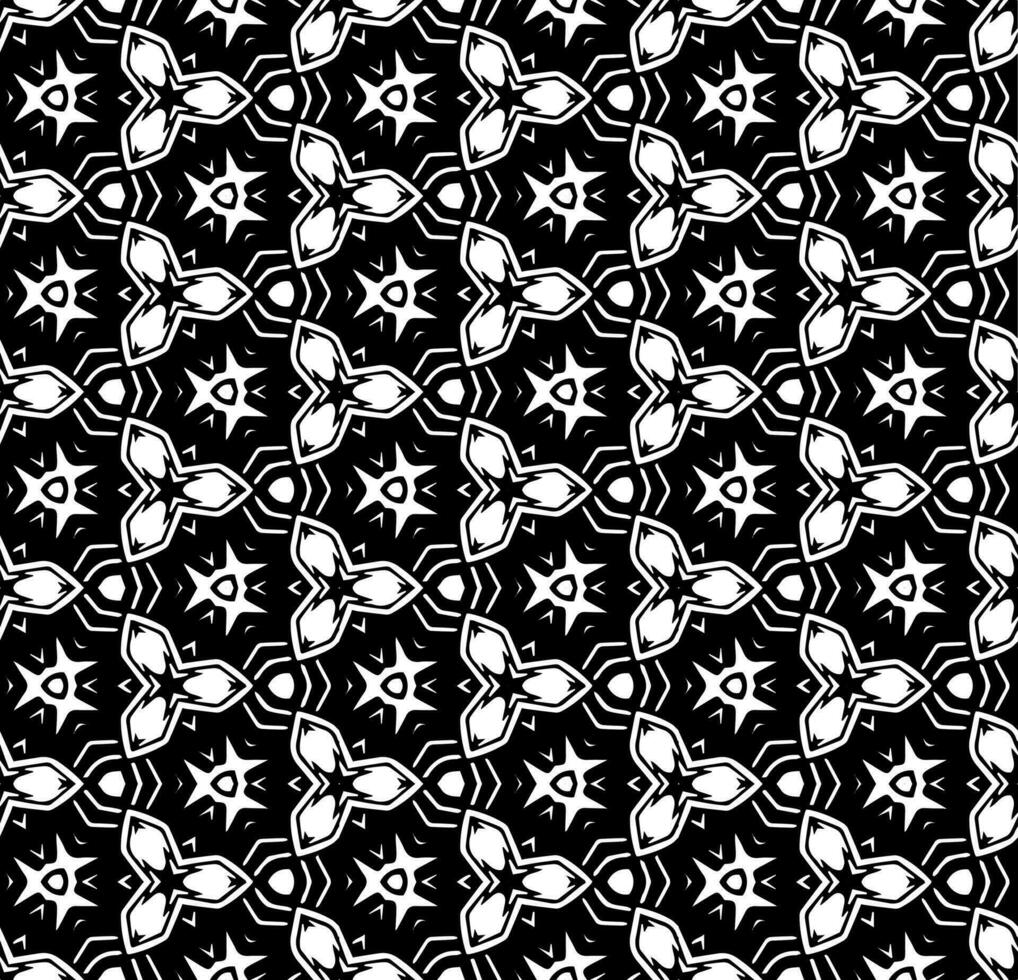 padrão abstrato sem costura preto e branco. fundo e pano de fundo. projeto ornamental em tons de cinza. ornamentos em mosaico. ilustração gráfica vetorial. vetor