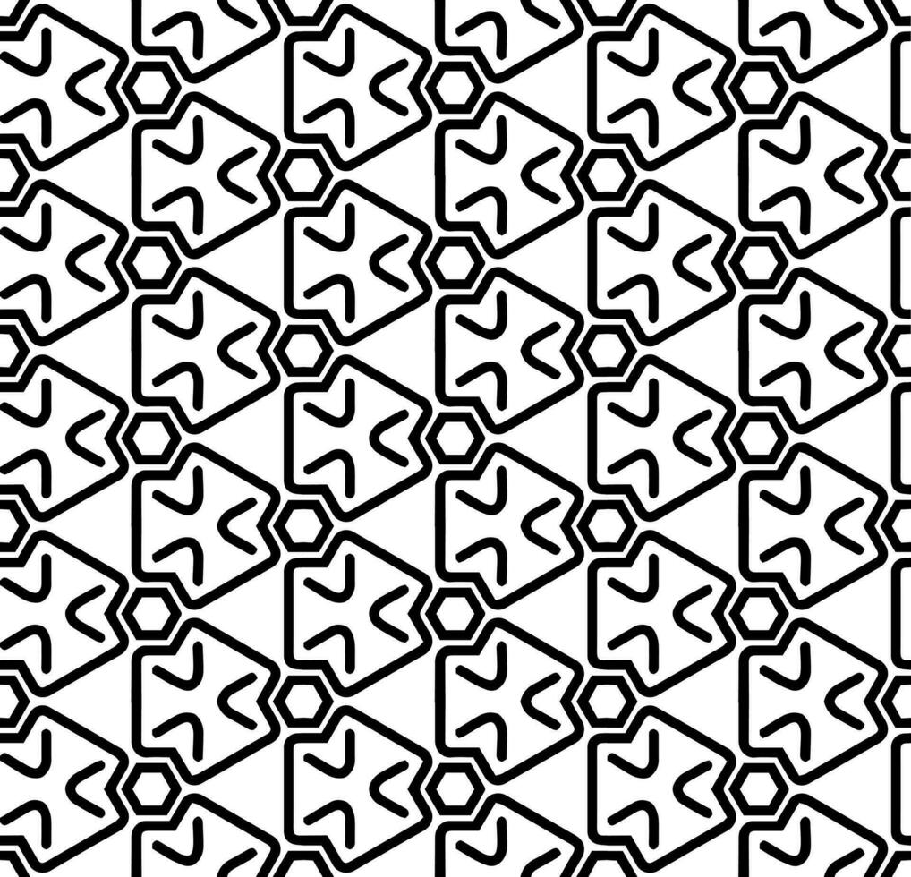 padrão abstrato sem costura preto e branco. fundo e pano de fundo. projeto ornamental em tons de cinza. ornamentos em mosaico. ilustração gráfica vetorial. vetor