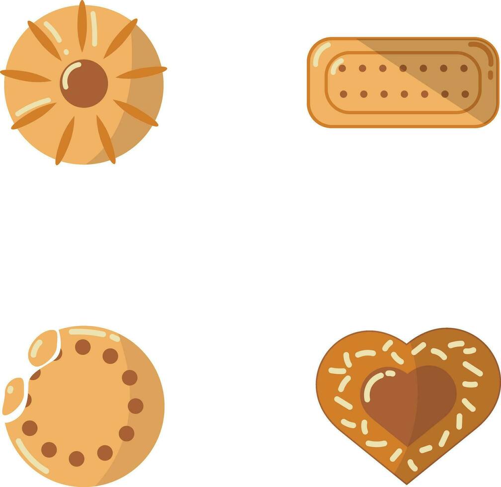 biscoitos bolacha ilustração definir. moderno Projeto estilo, isolado vetor. vetor