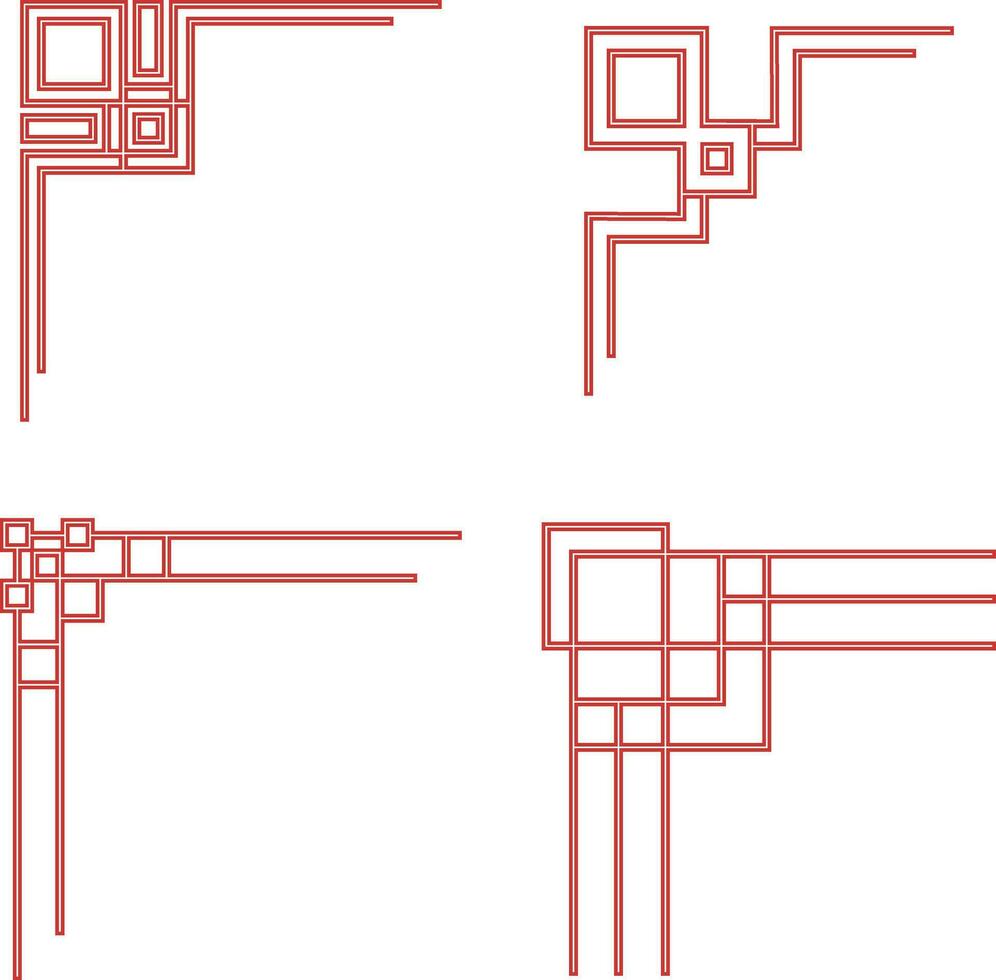 chinês tradicional canto com diferente forma. simples Projeto. isolado vetor definir.