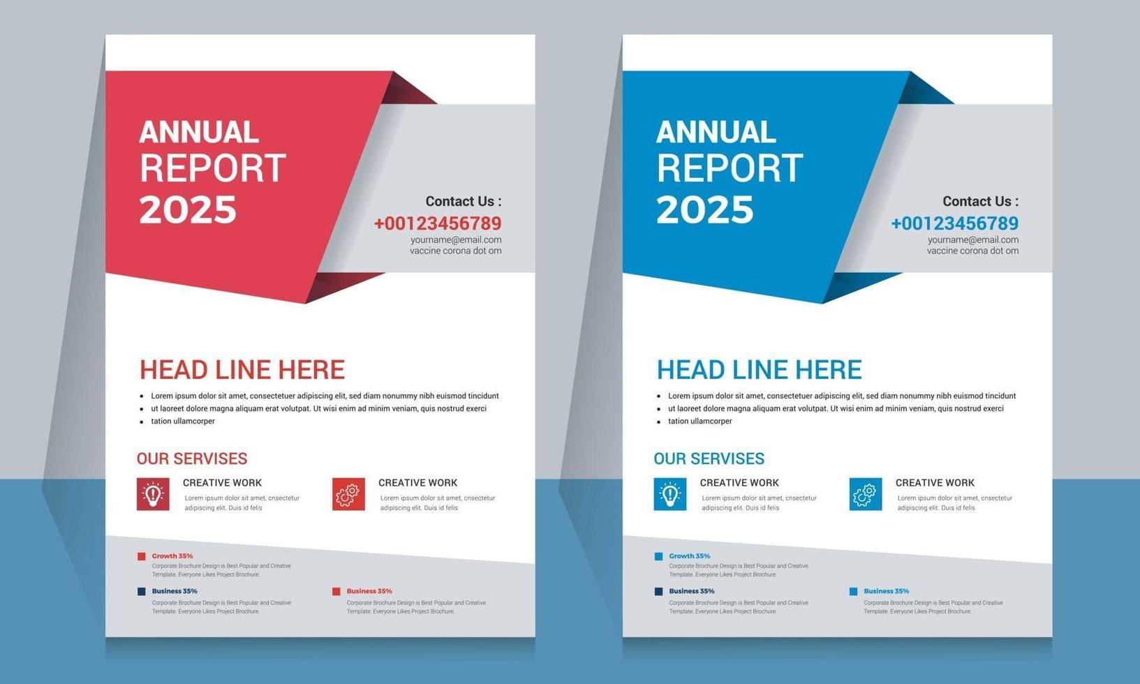 design criativo de folheto de modelo de relatório anual de negócios vetor