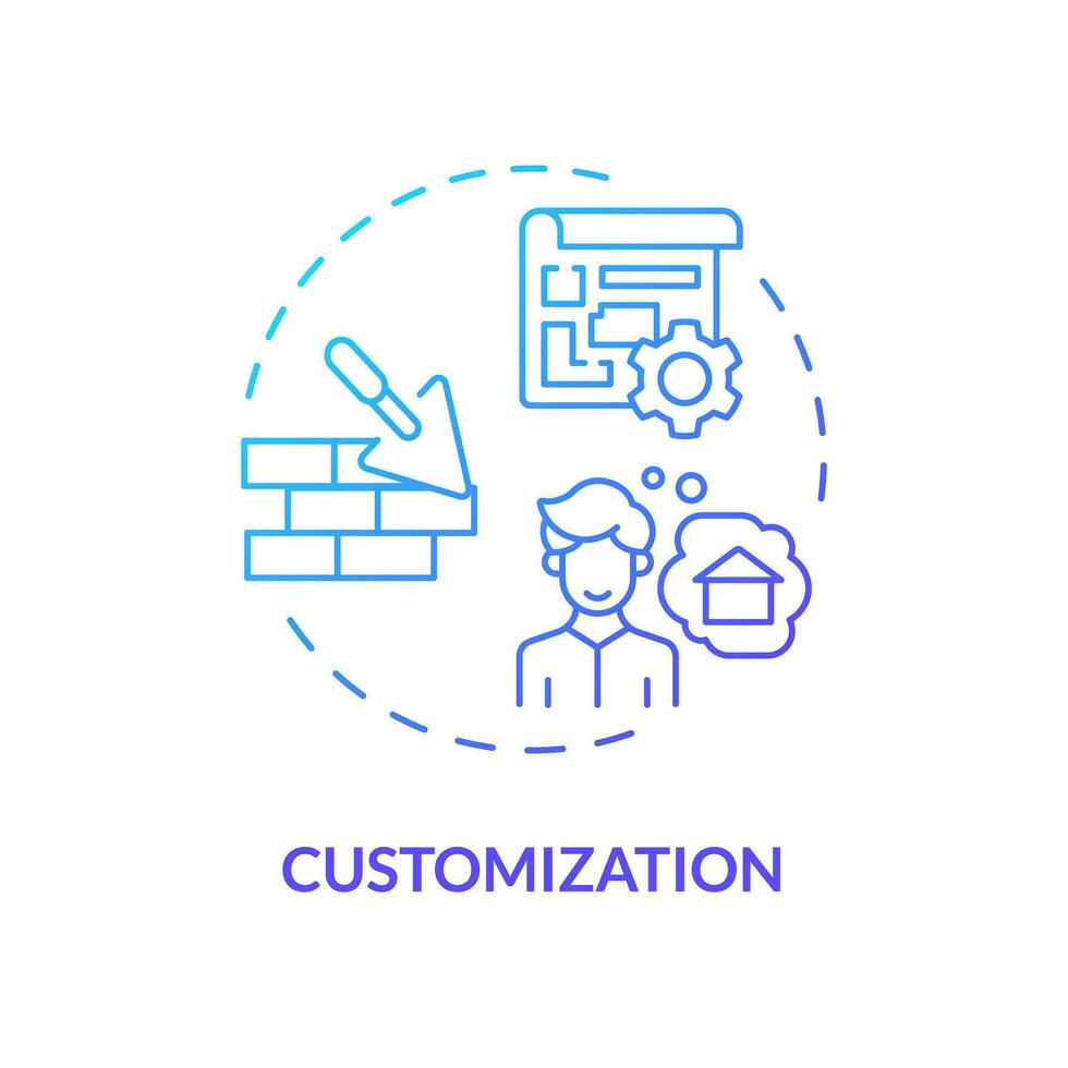 2d gradiente costumização ícone, simples isolado vetor, construção custo fino linha ilustração. vetor