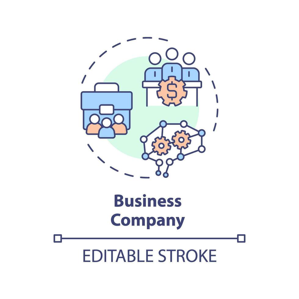 2d editável multicolorido o negócio companhia ícone, simples isolado vetor, ai engenheiro fino linha ilustração. vetor